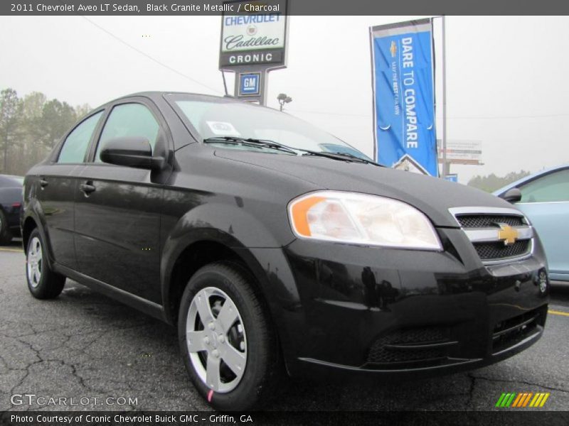 Black Granite Metallic / Charcoal 2011 Chevrolet Aveo LT Sedan