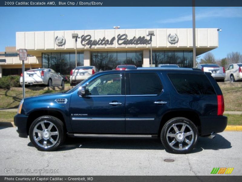Blue Chip / Ebony/Ebony 2009 Cadillac Escalade AWD