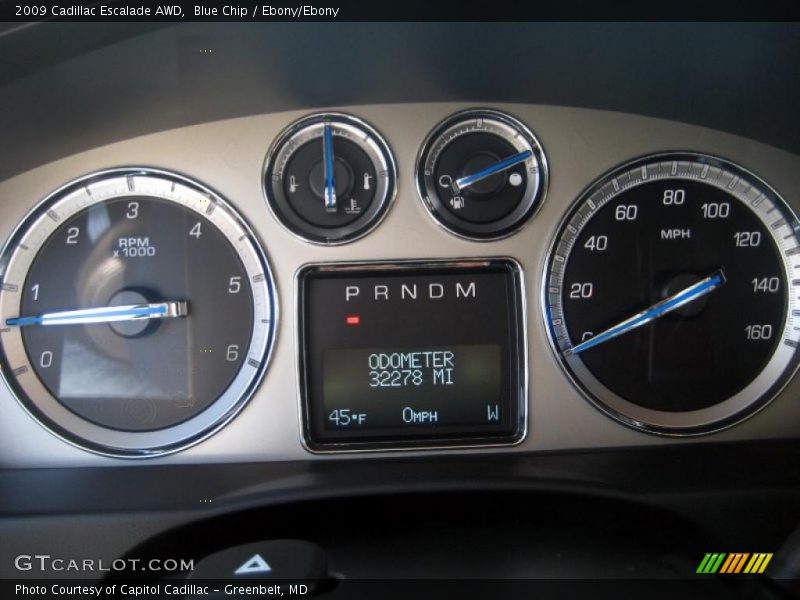 Blue Chip / Ebony/Ebony 2009 Cadillac Escalade AWD