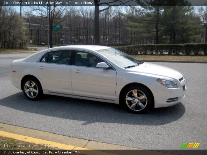 White Diamond Tricoat / Ebony 2011 Chevrolet Malibu LT