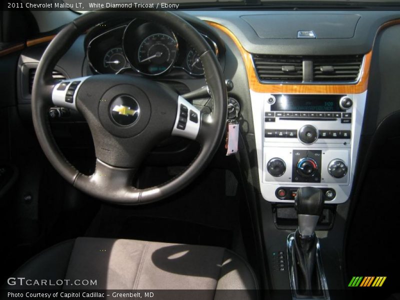 White Diamond Tricoat / Ebony 2011 Chevrolet Malibu LT