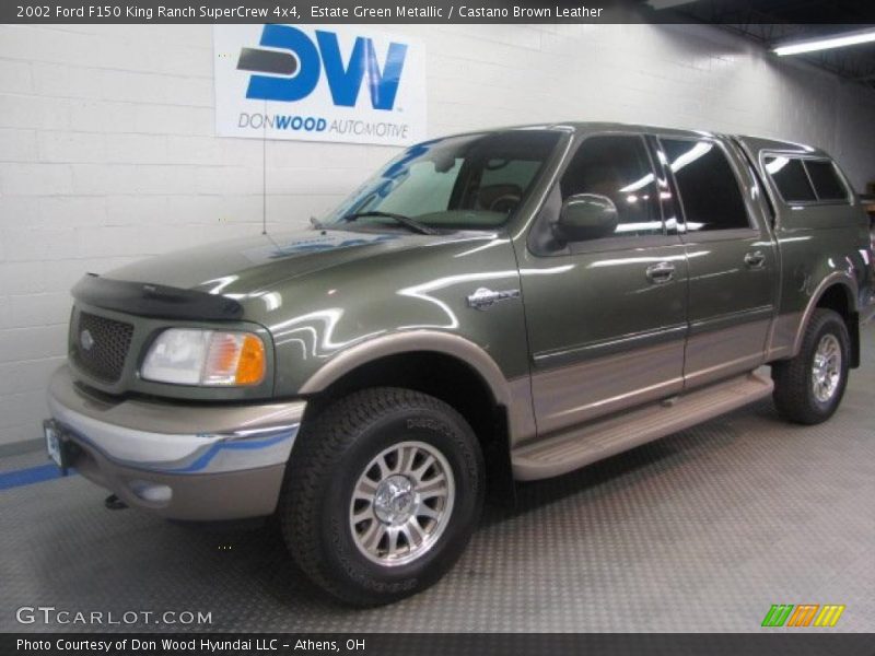 Estate Green Metallic / Castano Brown Leather 2002 Ford F150 King Ranch SuperCrew 4x4