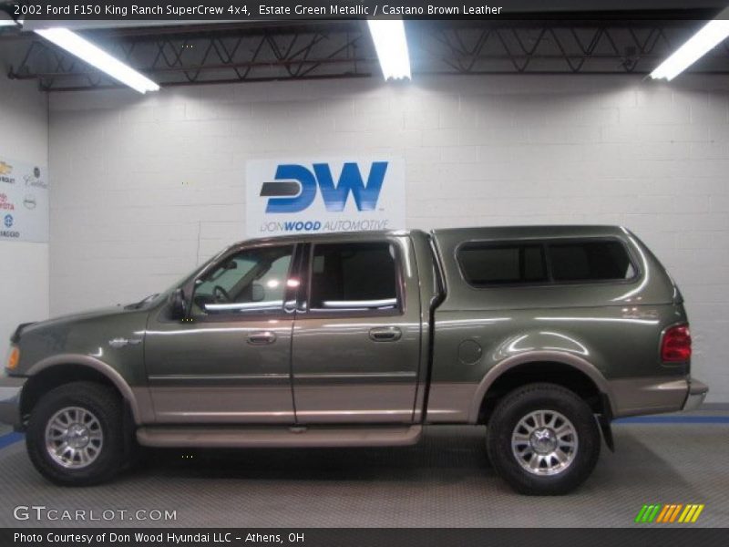 Estate Green Metallic / Castano Brown Leather 2002 Ford F150 King Ranch SuperCrew 4x4