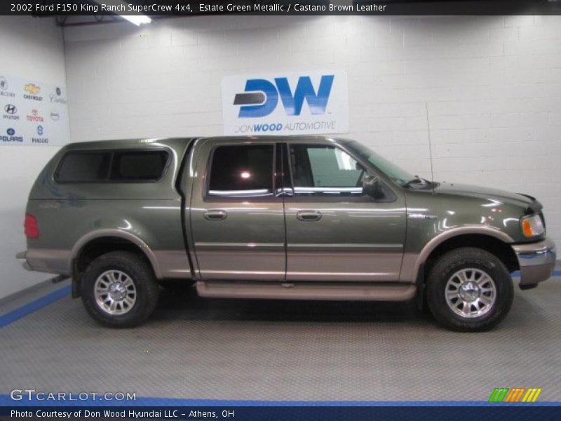 Estate Green Metallic / Castano Brown Leather 2002 Ford F150 King Ranch SuperCrew 4x4