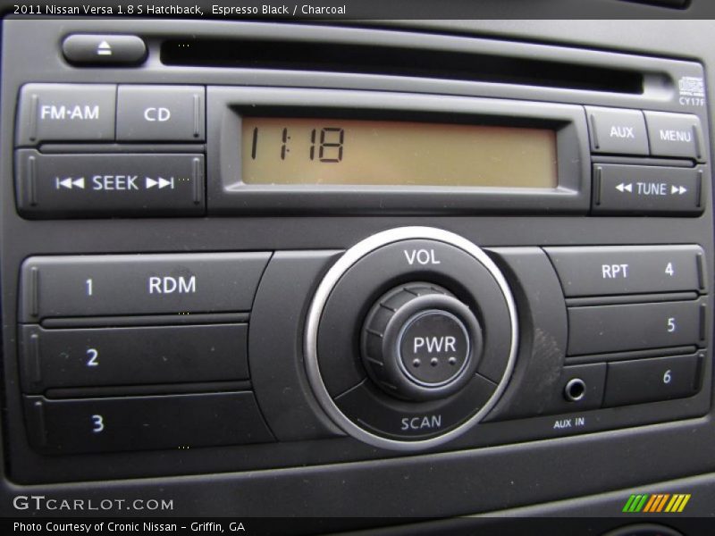Espresso Black / Charcoal 2011 Nissan Versa 1.8 S Hatchback