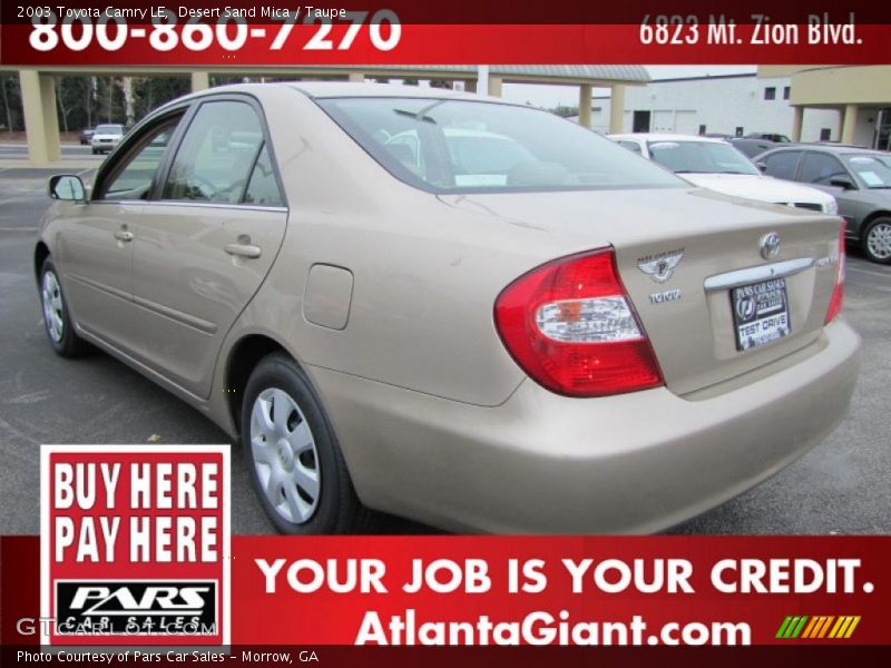 Desert Sand Mica / Taupe 2003 Toyota Camry LE