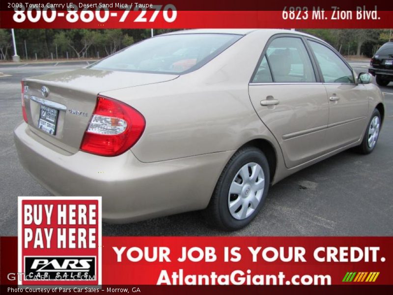 Desert Sand Mica / Taupe 2003 Toyota Camry LE