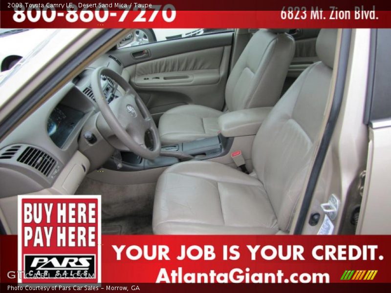 Desert Sand Mica / Taupe 2003 Toyota Camry LE