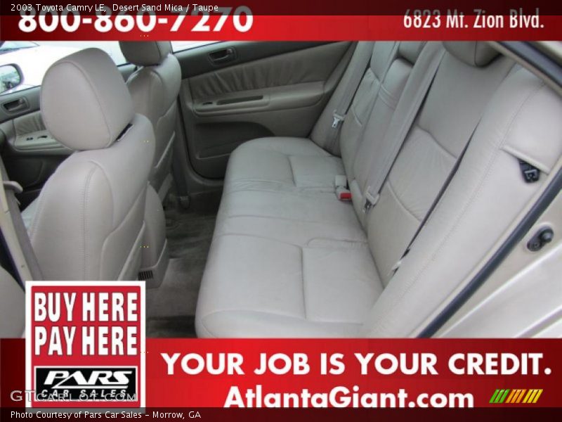 Desert Sand Mica / Taupe 2003 Toyota Camry LE