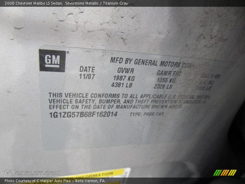 Silverstone Metallic / Titanium Gray 2008 Chevrolet Malibu LS Sedan