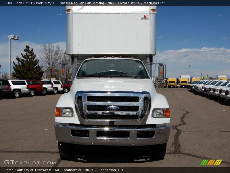 Oxford White / Medium Flint 2008 Ford F750 Super Duty XL Chassis Regular Cab Moving Truck