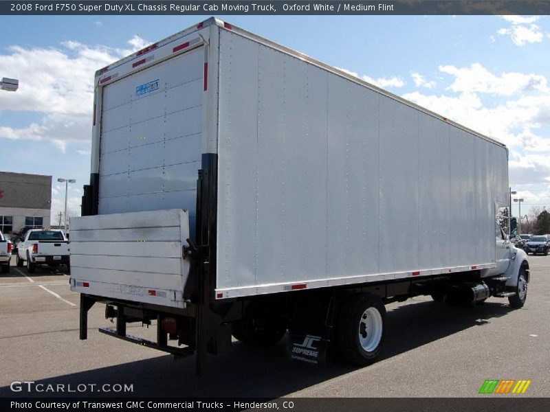 Oxford White / Medium Flint 2008 Ford F750 Super Duty XL Chassis Regular Cab Moving Truck