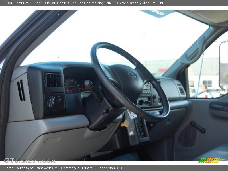 Oxford White / Medium Flint 2008 Ford F750 Super Duty XL Chassis Regular Cab Moving Truck