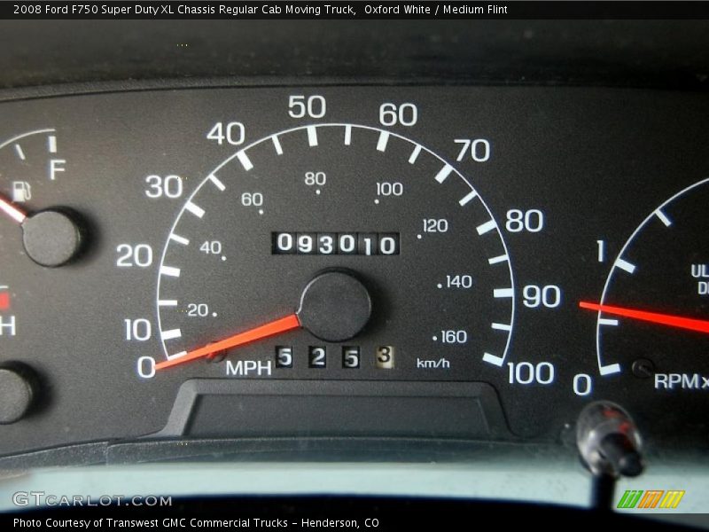 Oxford White / Medium Flint 2008 Ford F750 Super Duty XL Chassis Regular Cab Moving Truck