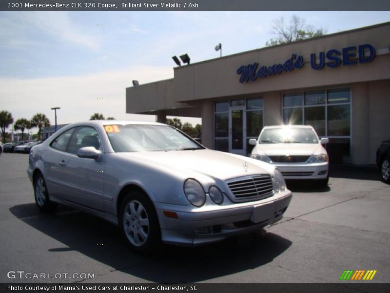 Brilliant Silver Metallic / Ash 2001 Mercedes-Benz CLK 320 Coupe