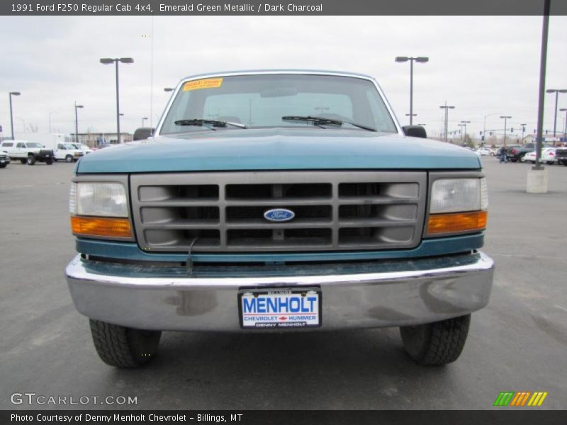 Emerald Green Metallic / Dark Charcoal 1991 Ford F250 Regular Cab 4x4