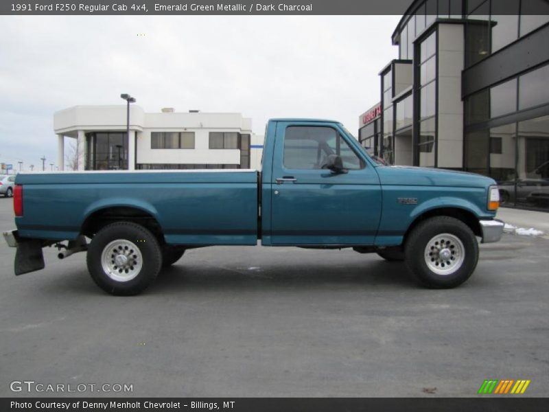 Emerald Green Metallic / Dark Charcoal 1991 Ford F250 Regular Cab 4x4