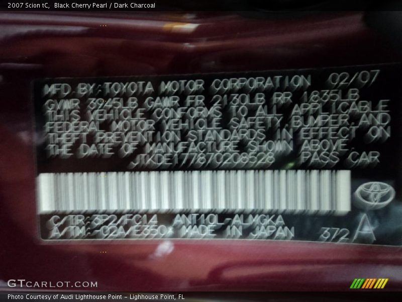 Black Cherry Pearl / Dark Charcoal 2007 Scion tC