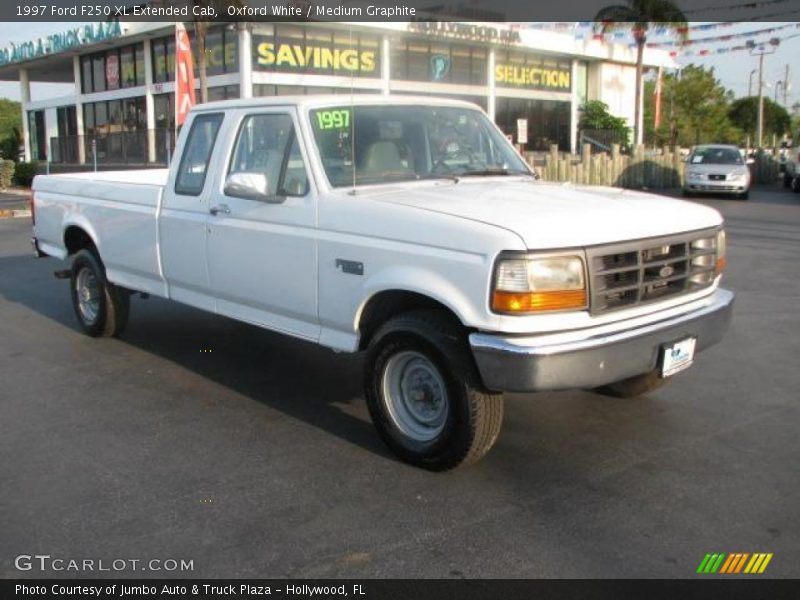 Oxford White / Medium Graphite 1997 Ford F250 XL Extended Cab