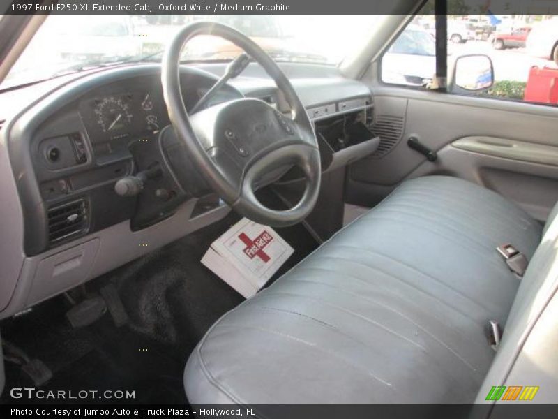 Oxford White / Medium Graphite 1997 Ford F250 XL Extended Cab