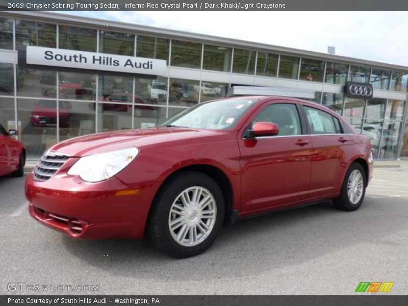 Inferno Red Crystal Pearl / Dark Khaki/Light Graystone 2009 Chrysler Sebring Touring Sedan
