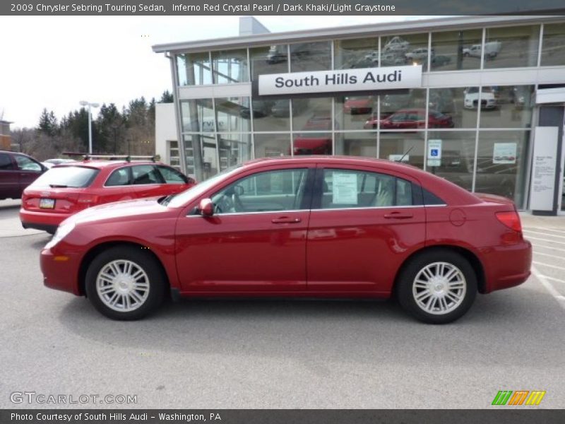 Inferno Red Crystal Pearl / Dark Khaki/Light Graystone 2009 Chrysler Sebring Touring Sedan