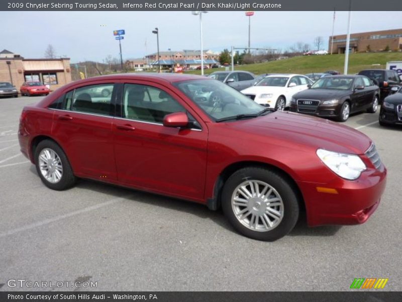 Inferno Red Crystal Pearl / Dark Khaki/Light Graystone 2009 Chrysler Sebring Touring Sedan