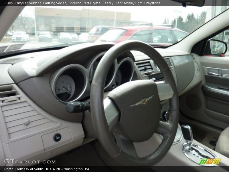 Inferno Red Crystal Pearl / Dark Khaki/Light Graystone 2009 Chrysler Sebring Touring Sedan
