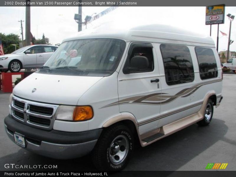 Bright White / Sandstone 2002 Dodge Ram Van 1500 Passenger Conversion