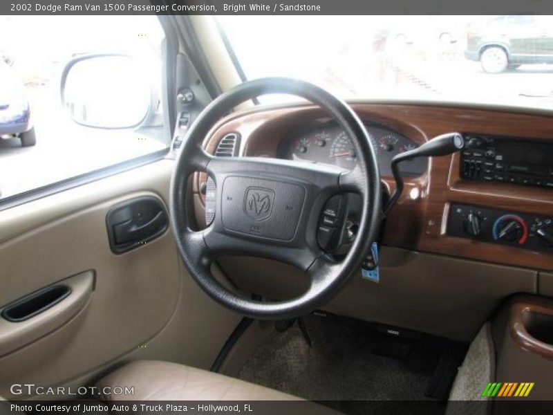 Bright White / Sandstone 2002 Dodge Ram Van 1500 Passenger Conversion