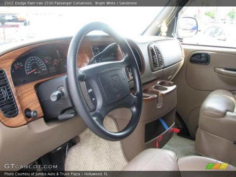 Bright White / Sandstone 2002 Dodge Ram Van 1500 Passenger Conversion
