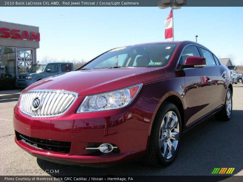 Red Jewel Tintcoat / Cocoa/Light Cashmere 2010 Buick LaCrosse CXL AWD
