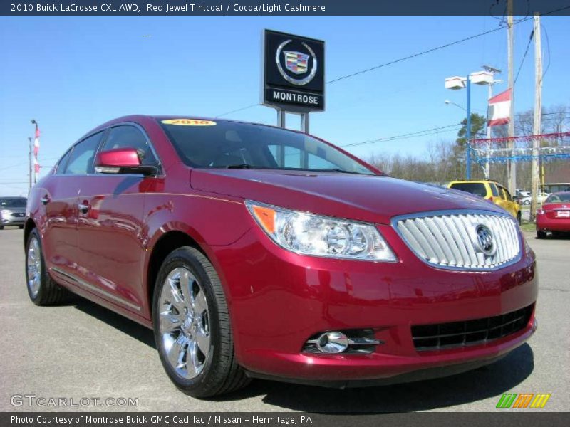 Red Jewel Tintcoat / Cocoa/Light Cashmere 2010 Buick LaCrosse CXL AWD