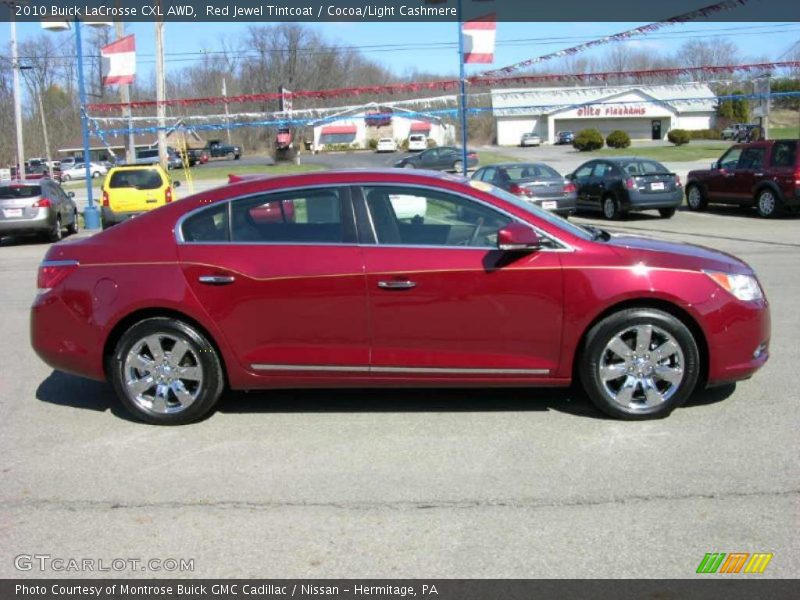 Red Jewel Tintcoat / Cocoa/Light Cashmere 2010 Buick LaCrosse CXL AWD