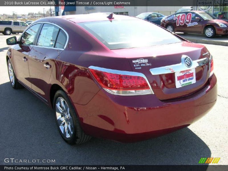 Red Jewel Tintcoat / Cocoa/Light Cashmere 2010 Buick LaCrosse CXL AWD