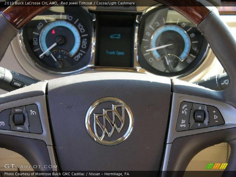 Red Jewel Tintcoat / Cocoa/Light Cashmere 2010 Buick LaCrosse CXL AWD