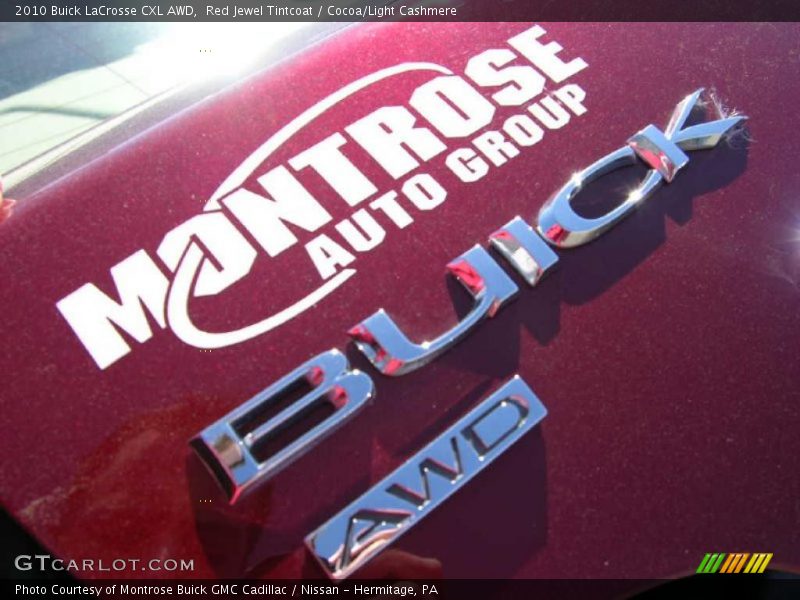 Red Jewel Tintcoat / Cocoa/Light Cashmere 2010 Buick LaCrosse CXL AWD