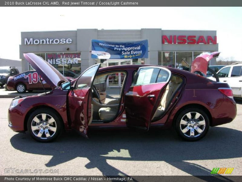 Red Jewel Tintcoat / Cocoa/Light Cashmere 2010 Buick LaCrosse CXL AWD