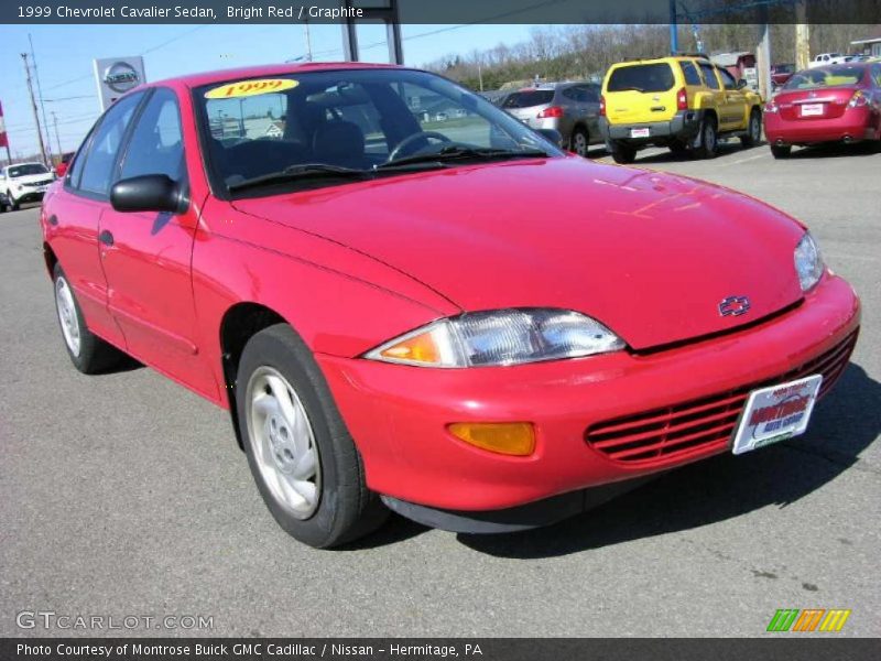 Bright Red / Graphite 1999 Chevrolet Cavalier Sedan