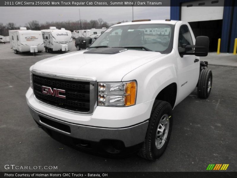 Front 3/4 View of 2011 Sierra 2500HD Work Truck Regular Cab Chassis
