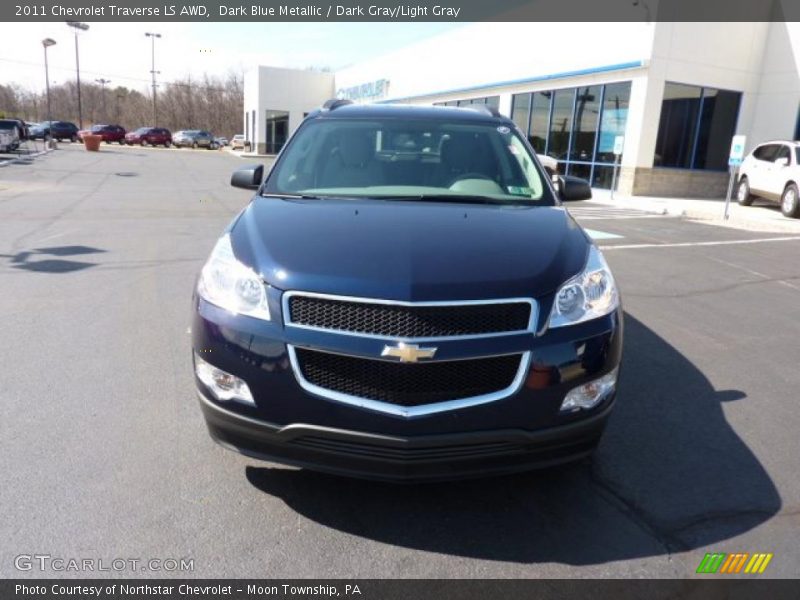 Dark Blue Metallic / Dark Gray/Light Gray 2011 Chevrolet Traverse LS AWD