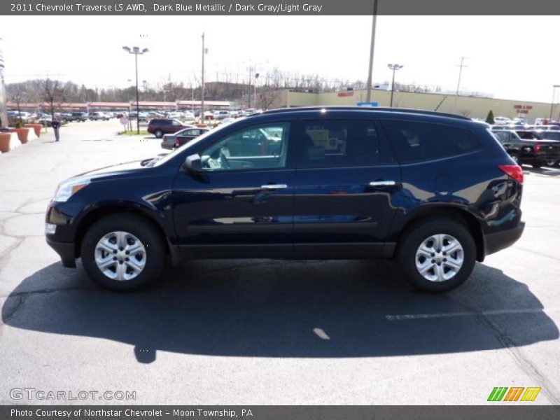 Dark Blue Metallic / Dark Gray/Light Gray 2011 Chevrolet Traverse LS AWD