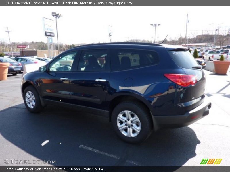 Dark Blue Metallic / Dark Gray/Light Gray 2011 Chevrolet Traverse LS AWD