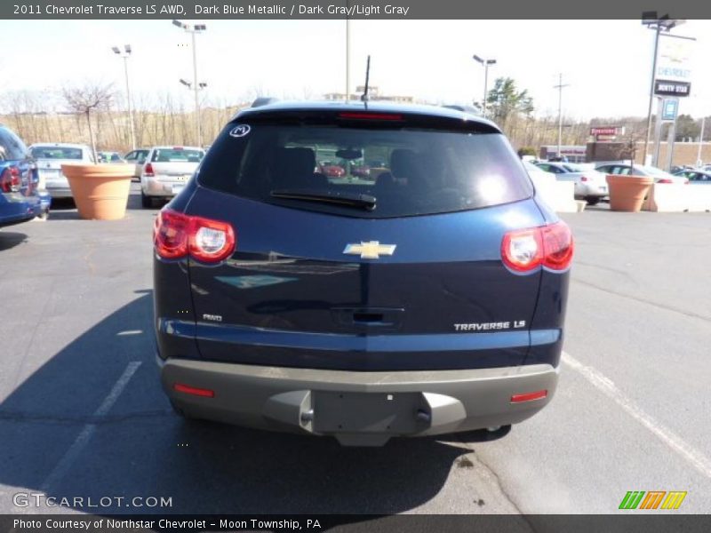 Dark Blue Metallic / Dark Gray/Light Gray 2011 Chevrolet Traverse LS AWD