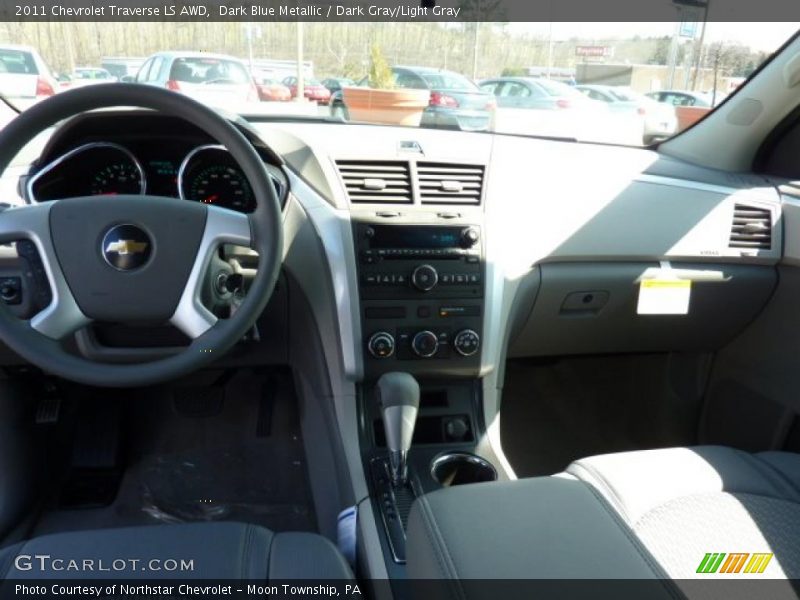 Dark Blue Metallic / Dark Gray/Light Gray 2011 Chevrolet Traverse LS AWD