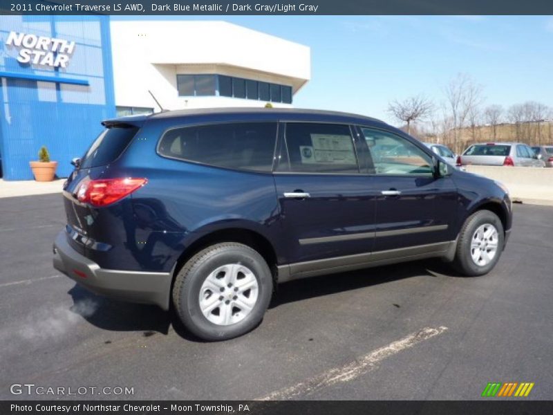 Dark Blue Metallic / Dark Gray/Light Gray 2011 Chevrolet Traverse LS AWD