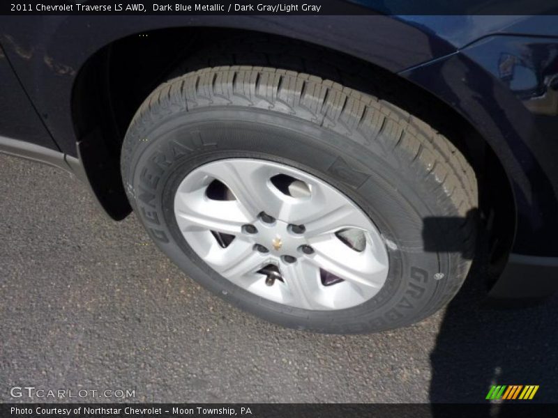 Dark Blue Metallic / Dark Gray/Light Gray 2011 Chevrolet Traverse LS AWD