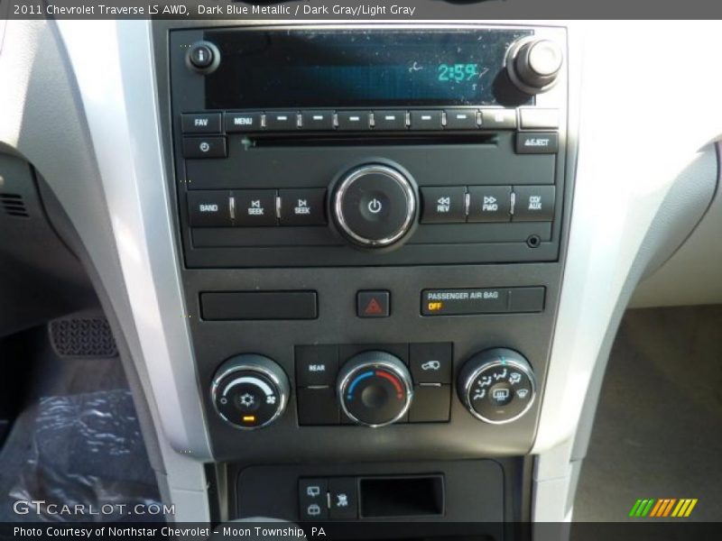 Dark Blue Metallic / Dark Gray/Light Gray 2011 Chevrolet Traverse LS AWD
