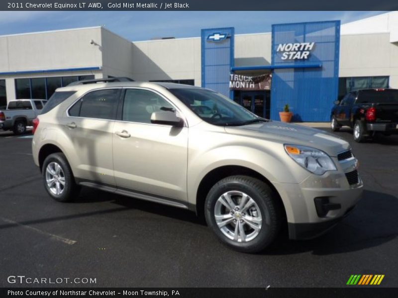Gold Mist Metallic / Jet Black 2011 Chevrolet Equinox LT AWD