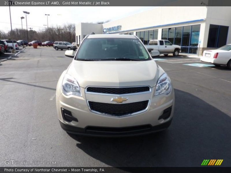Gold Mist Metallic / Jet Black 2011 Chevrolet Equinox LT AWD